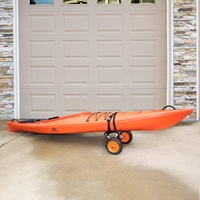 Chariot de kayak en aluminium personnalisable OEM Structure de conteneur roulant Chariot de kayak à main avec pneus solides de 10''