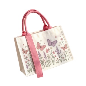 Sherwin Canvas Fashion <b>Tote</b> <b>Bag</b> <b>Zipper</b> Closure Hand Length Handle Cartoon Custom Logo Spacious Multi-Purpose Shopping <b>Bag</b> for - Product Image 1