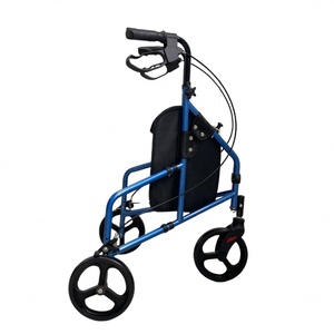 Déambulateur et rollator pliable à trois roues en acier CA507, avec design léger et imperméable, pour les personnes âgées, pour faire les courses - Product Image 5
