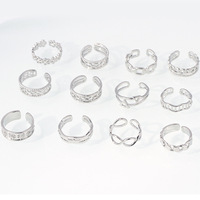 Bague de Pied Réglable d'Été pour Fête, 37 Styles, Bijoux Plaqué Or 18K, Chaîne d'Orteil Géométrique Cœur, Bagues d'Orteil Ajustables
