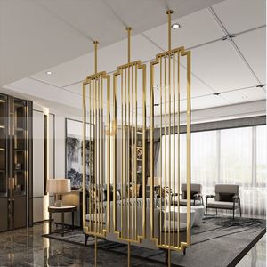 EX712 Biombo Decorativo Extravagante de Acero Inoxidable, Corte Láser, Plegable, Revestimiento con Acabado Dorado, Estilo Moderno y Lujoso - Product Image 6