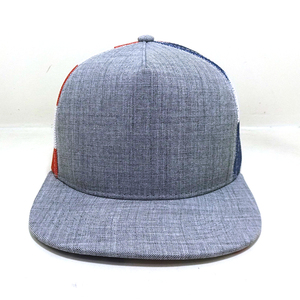Custom Logo American USA Flag Woven <b>Patch</b> Logo Running Adjustable Gray Snapback Adjustable Mesh 112 Trucker Hats - Product Image 6