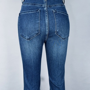 Pantalons en jean brodés à taille haute élastique pour femmes, personnalisés - Product Image 5