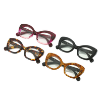Purple Leopard Round Reading Glasses for Women Anti Blue Light Eyeglasses Frames Presbyopic Glasses Magnifier