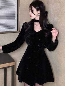 Mini abiti da <span class=keywords><strong>donna</strong></span> in velluto elegante da <span class=keywords><strong>donna</strong></span> Wram di <span class=keywords><strong>natale</strong></span> <span class=keywords><strong>abito</strong></span> Vintage francese da <span class=keywords><strong>donna</strong></span> Vestidos Casual coreano - Product Image 3