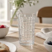 Verre à eau en verre de 340 ml avec motif de glaçons, verre blanc de haute qualité, vente en gros de verrerie, fournitures pour restaurants, verrerie pour hôtels, sans BPA