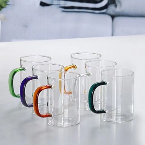 Tasses à <span class=keywords><strong>eau</strong></span> en <span class=keywords><strong>verre</strong></span> épaissi, six couleurs, poignées latérales, tasse à café résistante à la chaleur avec poignée - Product Image 4
