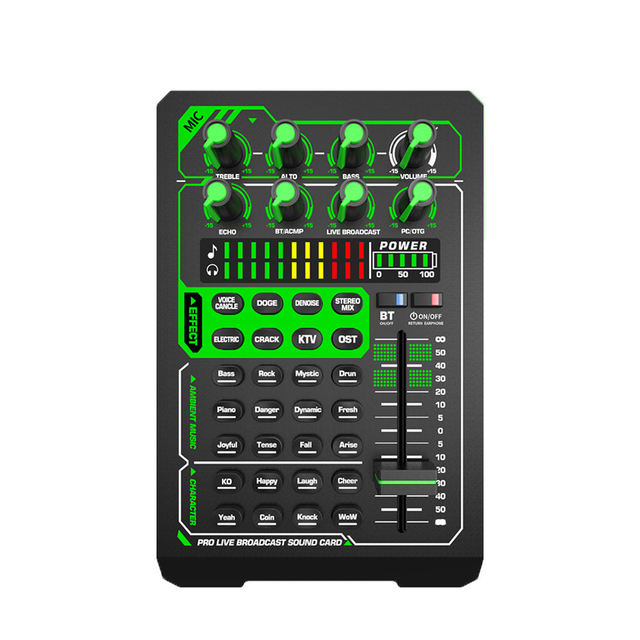 Professional Portable Lightweight USB Mixer Audio Interface Sound Card Noise Cancelling for Recording Studio Live Performance