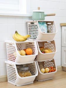 Panier de rangement empilable multifonction en plastique PP pour légumes et fruits - Product Image 6