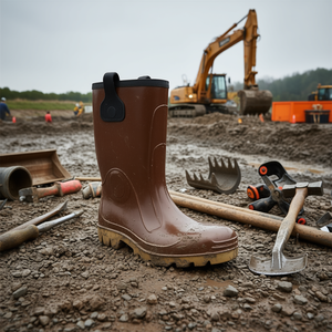 Botte de sécurité en PVC marron Ttake 41 Tronchetto avec semelle en crêpe - Product Image 3