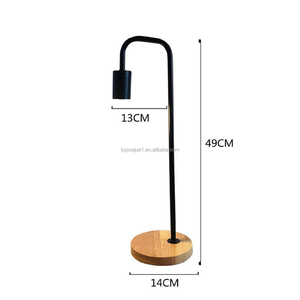 Lampe de lecture minimaliste nordique moderne en bois noir et métal avec LED, protection des yeux, lampe de chevet pour la maison. - Product Image 1