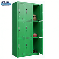 Armoires de chambre à coucher modernes en acier Bo Jiao avec 9 portes pour casiers d'étudiants et piscines - Design léger