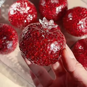 Pomegranate-Shaped Stress Relief Ball Creative Malleable Durable Acrylic Squeeze Toy Fun Novelty Holiday Party Gift - Product Image 1