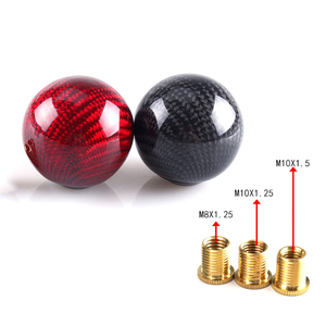 Manuel şanzıman araçları için kırmızı/siyah kaplamalı Jeep karbon Fiber manuel vites topuzu evrensel yuvarlak top tasarımı - Product Image 5