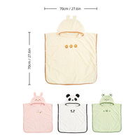 Serviette poncho à capuche en polaire corail, modèle pull-over, 70x70cm, cadeau de vacances, disponible CPC REACH OEKO-TEX, OEM ODM, commande en gros personnalisée