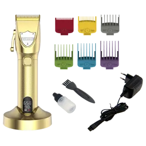 คุณภาพสูงโลหะการออกแบบหน้าจอ LCD ชาร์จ Fast Charging Stand Sharp Hair Clipper