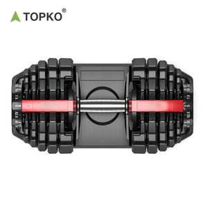 TOPKO 24kg クイックスマート調整式スチールダンベルウェイト 新型ダンベルセット ロック付き 家庭用フィットネス メンズ用 52ポンド - Product Image 5
