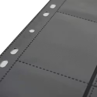 Torson PP noir carte à collectionner reliure à anneaux 11 trous Double face 9 poches couverture en PVC carte chargeur latéral stockage Album Pages titulaires