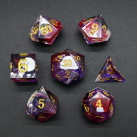 Dancing Fog Transparent Board Sharp Edge Natural Art Resin Playing DnD Roll Dice Set for DND RPG Games