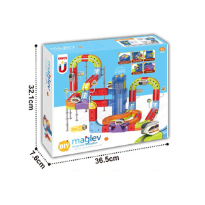 Ensemble de train magnétique DIY populaire, 176 pièces, blocs de construction de rails, jouet éducatif scientifique de construction pour enfants - Product Image 6