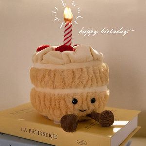 All'ingrosso buon compleanno peluche nuovo design kawaii smiley farcito torta di fragole bambola candela - Product Image 5