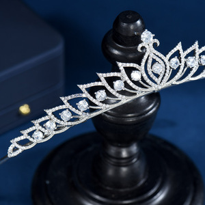 Hibide น่ารักผู้หญิงอุปกรณ์<span class=keywords><strong>ผม</strong></span>งานแต่งงานเซอร์โคเนียเทียร่าและมงกุฎเจ้าสาวหมั้นเครื่องประดับปาร์ตี้ C-92แต่งงาน - Product Image 3