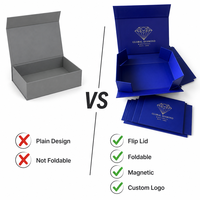 Boîte cadeau pliable écologique FSC avec couvercle magnétique, logo personnalisé, emballage plat pliable pour vêtements, OEM ODM