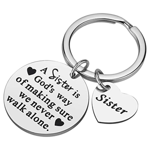 LLavero de joyería para cumpleaños y Navidad, colgante para hermana A hermana, es la forma de Dios de estar seguro de que nunca caminamos sola - Product Image 2