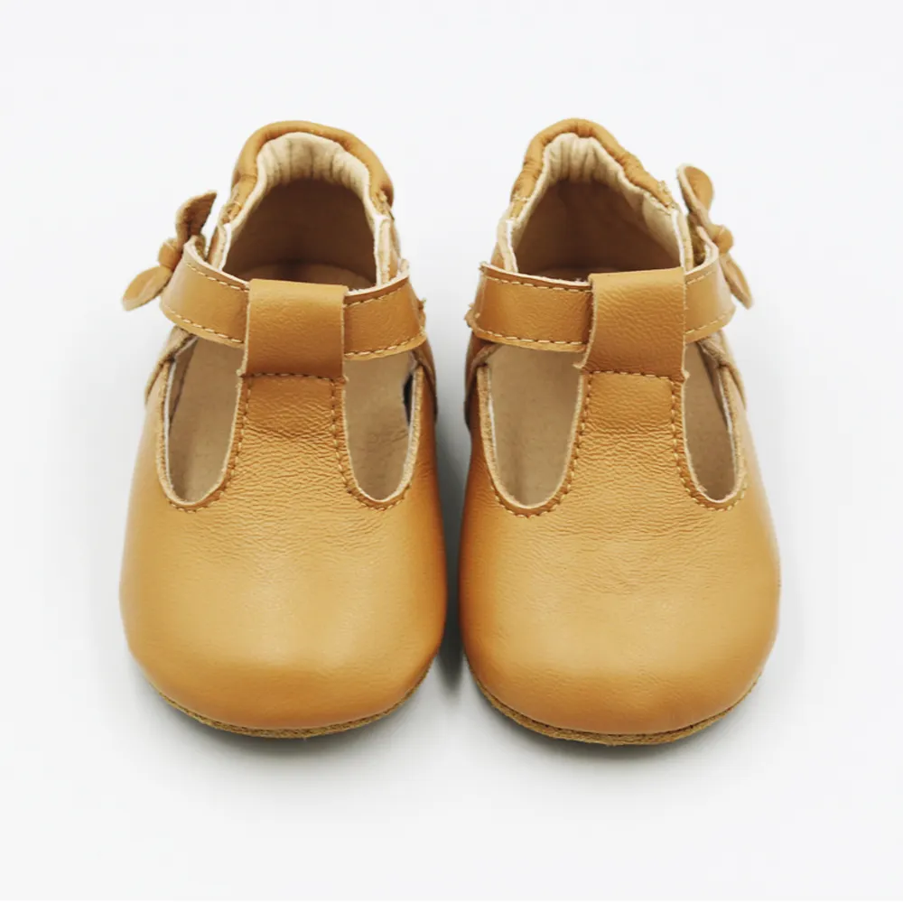 Zapatos de vestir para bebé y niña, bonitos, de piel lisa, estilo t-bar, novedad