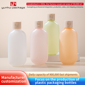 Travel Size <strong>100ml</strong> Flip Top Cap PE Plastic Shampoo <strong>Bottle</strong> Flat Babycare Cosmetic Packaging <strong>Bottle</strong> - Product Image 3