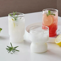 Jolie tasse en verre monocouche, tasse à taille courte, verre transparent simple pour la maison, idéal pour le lait, le café, les jus et les boissons froides