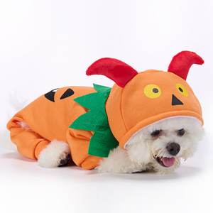चार पैर नारंगी गर्म पालतू कोट थोक हेलोलीन पालतू पालतू पालतू जानवर टोपी के साथ - Product Image 2