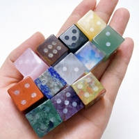 Dés en cristal naturel, cube de pierres précieuses polies, objet de collection pour jeux de table, cadeau pour la décoration de la maison