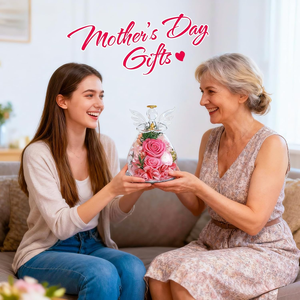 Cúpula de Cristal con Ángel Grande y Rosa Eterna para Navidad o Día de la Madre, para <span class=keywords><strong>Abuela</strong></span>, Hija, Hermana - Product Image 2