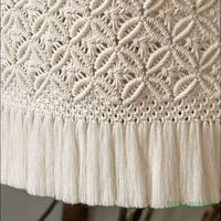 Meilleure Vente Abat-jour de Plafond Bohème Tissé en Coton 100% Respirant et Absorbant l'Humidité, Poids Moyen, avec Accessoires en Macramé à Franges