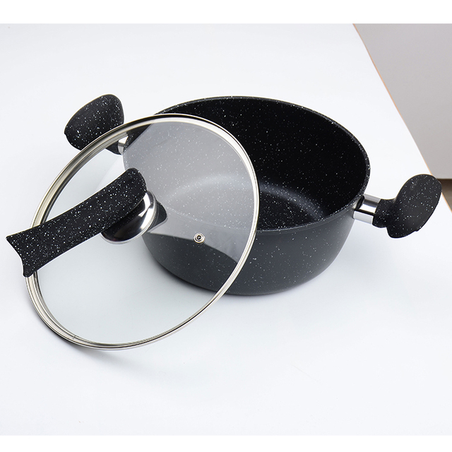 Aluminum Heatproof Painting Pans Non-stick Coating Frypan and Saucepot Cookware Set Hot 2020 New Products Cooking Pots
