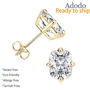 Fashion <b>Jewelry</b> 14k Gold Filled 4 Prong Setting Retro Geometric <b>Statement</b> Cubic Zirconia Stud Earrings for Women - Product Image 1