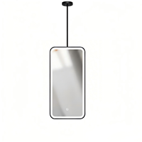 Kingstin Miroir LED Suspendu Îlot SDB | Tactile Dimmable Anti-buée | Tige Sur Mesure Projets Hôtels
