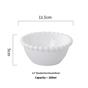 Assiette de <span class=keywords><strong>petit</strong></span>-déjeuner en céramique créative moderne et bol à bord perlé pour les collations, les gâteaux et les desserts <span class=keywords><strong>Vaisselle</strong></span> écologique pour la maison - Product Image 6