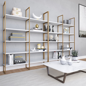 ชั้นวางของโลหะติดผนังแบบลอยแขวนโบราณชั้นวางหนังสือติดผนังแบบแขวน4ชั้นสำหรับบ้านสำนักงานหรือห้องนั่งเล่นเฟอร์นิเจอร์ - Product Image 4