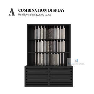 Espositore per Pietre Personalizzabile, Robusto, Industriale, in Tubo Quadrato Bianco, Alta Resistenza, Reclinabile, Torre Espositiva per Pietre - Product Image 3