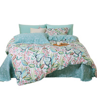 Buti 100% coton housse de couette ensemble 200TC imprimé floral personnalisé numérique trois pièces ensemble pour la maison hôtel ou mariage