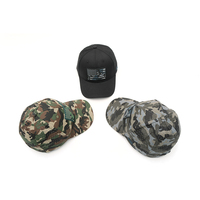 Casquettes de baseball sportives vierges en coton 100% avec logo brodé camouflage, patch tissé et visière incurvée, motif drapeau américain, vente en gros
