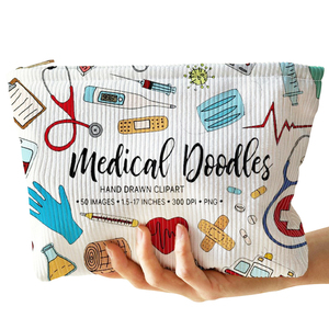 Cosmetics Organizer Pouch Makeup <b>Bag</b> Corduroy <b>Zipper</b> Fashionable Medical <b>Storage</b> <b>Bag</b> Custom Pattern Cosmetic <b>Bag</b> - Product Image 1