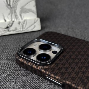 เคสโทรศัพท์ลายทอใยอะรามิดสำหรับ iPhone 15 16 17 18Pro Max ขอบกล้องโลหะ ป้องกันรอยนิ้วมือ กันกระแทก - Product Image 2