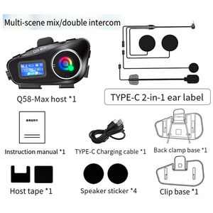 Q58 Max casco <span class=keywords><strong>moto</strong></span> Bluetooth citofono IP65 interfono impermeabile distanza 500 metri Multi-scena musica mista - Product Image 5