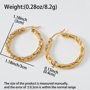 ต่างหูห่วงสไตล์ทันสมัย ชุบทอง 18k ทำจากสแตนเลส ได้รับการรับรองจากบุคคลที่สาม เหมาะสำหรับงานแต่งงาน งานหมั้น และงานทางศาสนา - Product Image 5