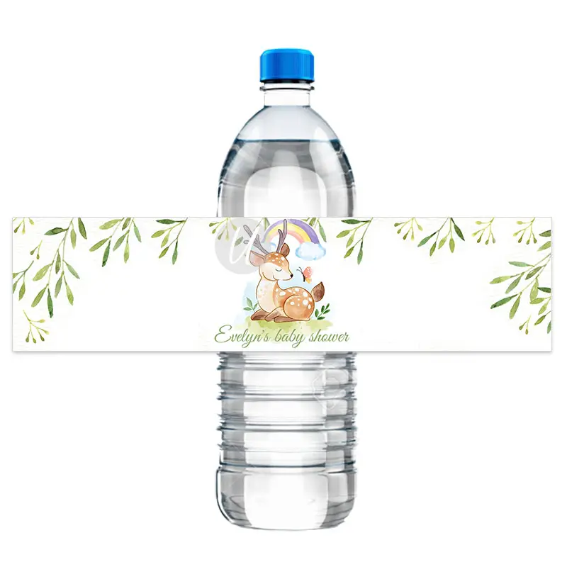 Etiquetas adesivas personalizadas de pvc, etiquetas adesivas pp para garrafa de água mineral manga encolhível para garrafa de plástico