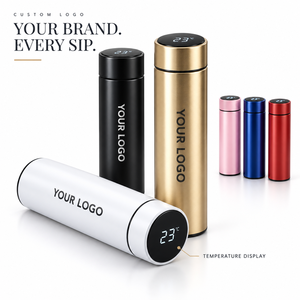 Wholesale Custom Logo <b>500ml</b> Smart Temperature Display Water Bottle 304 Stainless Steel LED Digital Insulated Vacuum Flask for Co - Product Image 1