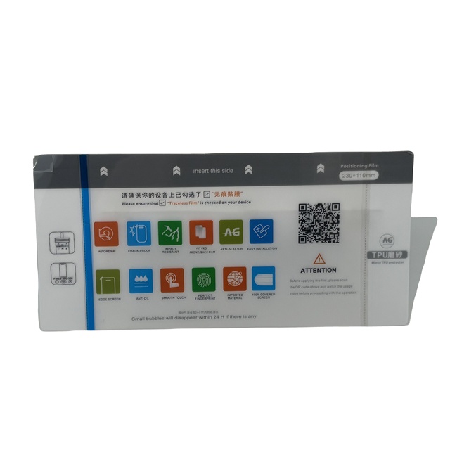 Teneth Factory TPU Hydrogel Screen Matt Protector Mobile Phones Tablets Laptop iphone UV TPU EPU Film